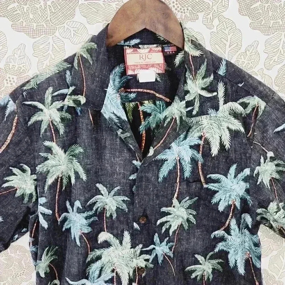 Vintage RJC Made in Hawaii Inside Out  Hawaiian Shirt Men's L 2739 - Picture 3 of 8